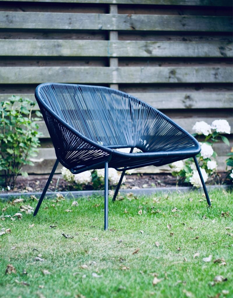 black wicker chair