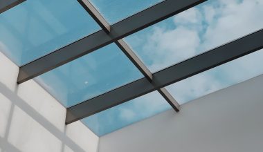 blue sky over clear glass cing