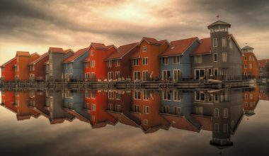 Historische grachtenpanden aan het water in een Waterland-dorp